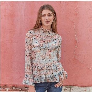 Sundance Celina Ruffles Floral Print Top